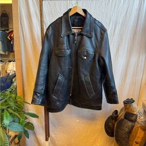 Vintage 80s/90s vanguard horsehide Men's Black Leather Jacket